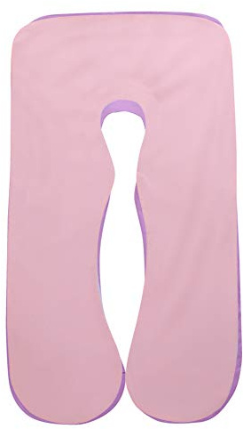 SHANNA Schwangerschaft körper Kissenbezug, Baumwolle u Form Mutterschaft Kissenbezug 80 * 155 cm (Lila + Pink)
