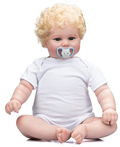 iCradle Reborn Dolls Realistisch Aussehende 24 Zoll 60 cm Wiedergeborene Babypuppen Weiche Silikonpuppen Lebensechte Prinzessin Mädchen Kleinkind Puppe Spielzeug (Item 3)