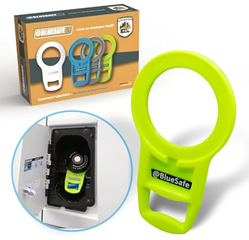 MaJoCompTec® Tankdeckel Sicherung I Tanksicherung für AdBlue Tankverschluss Deckel I Zubehör Kastenwagen Wohnmobil (für Boxer, Neon Gelb)