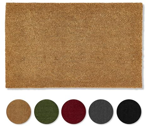 Carpido Halkfri kokosdörrmatta - antibakteriell dörrmatta för utomhusbruk täckt - hållbar naturfiber - 100% kokosnöt, 100 x 200 cm naturlig