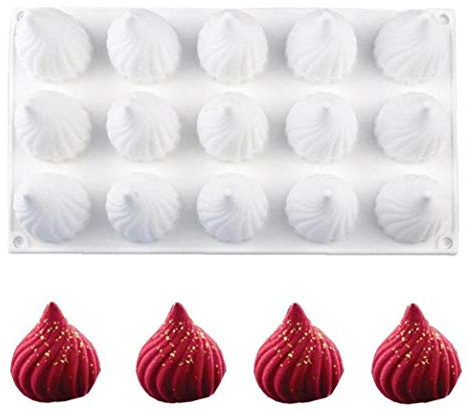 15 Hole Spiral Shape Silicone Art Cake Mold Ring Cake Tin for Bread Donut Molds Dessert Chocolate Pudding Mould Diy Baking Tool