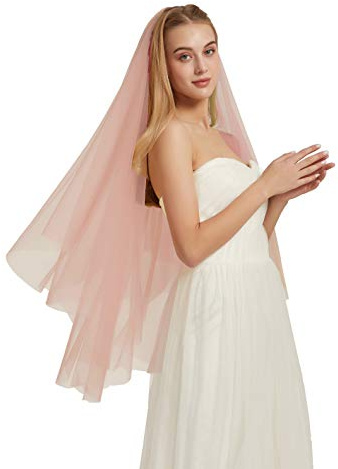 Double Layer Tulle Bridal Veil 2 Tier Sheer Wedding Veil with Comb