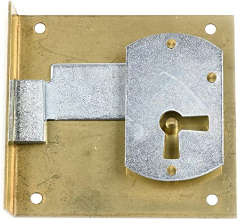 Aufsteckschloss aus Messing Dornmaß 50mm Rechte Tür (Schlüssel separat erhältlich)