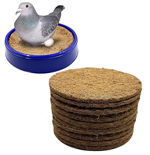 Ecjiuyi 10Pcs Pigeon Nest Pads,Racing Pigeon Loft Supplies,Coconut Fiber Bird Breeding Egg Nests Bowls Mat for Finch Chicken