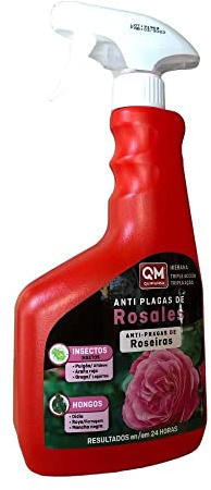 Qm Antiplagas Of Rose Bushes, Treatment Insecticide, Fungicide, And Acaricide Of Triple Action, Greenfly And Caterpillar, Mites And Fungal Como Powdery Mildew, Rust And Stain Black, Spray 750 ML