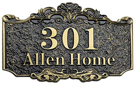 Anpassbar Hausnummernschild für Garten Hausnummer Retro Türschild Personalisierte Zimmernummer Benutzerdefiniert Acryl-Türschild Bronze Hausschild Winddicht Wasserdicht Haustürschild mit Wunschnummer