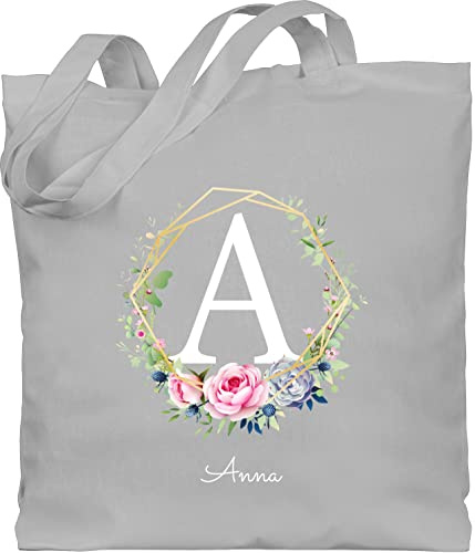Geschenk mit Namen personalisiert by Shirtracer - Baumwolltasche - Initialen - Personalisierte Geschenke Frauen I Geschenkideen Mädchen mit Namen I Geschenke Freundin