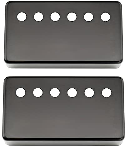 Musiclily Pro 49,2mm Neusilber Legierung Gitarre Humbucker Abdeckung Humbucker Pickup Covers für American E-Gitarre, Schwarz (2er Set)