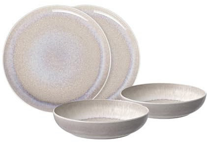 like. by Villeroy & Boch – Perlemor Servizio Di Piatti Beige, Lavabile In Lavastoviglie, Adatto Per Microonde, Stoviglie, Servizio, Ceramica, Piatto, Scodella, Ciotola, Set, Porcellana Premium