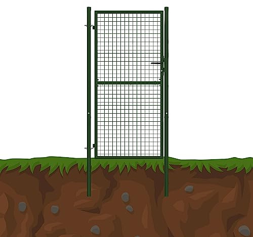 Gartentür Grün/Anthrazit Gartentor Rundpfosten Gartenpforte Metall Geteilt Tor, Farbe:Grün, Höhe:1 x 1.5 m
