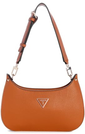 GUESS Meridian Mini Top Zip Shoulder Bag Cognac