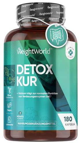 WeightWorld Detox & Cleanse - 180 Capsules - 2 Months Supply - High Strength & Vegan Detox & Cleanse Supplements - Prebiotics & Probiotic Complex - Colon Cleanse Tablets Alternative