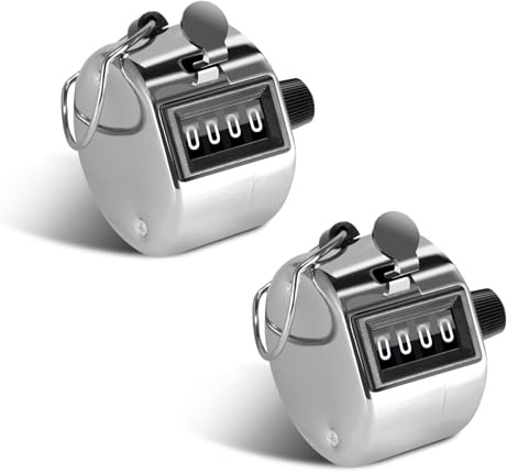 moinkerin 2 Piezas Contador Manual de 4 Dígitos Contadores de Vueltas Contador Personas Digital para Personas Contador Golf Deporte Entrenador Escuela Buda