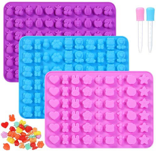 Antihaft-Silikonformen für Süßigkeiten, Gummi, Schokolade, geschmolzenes Wachs, Schokoladenformen in Lebensmittelqualität, einschließlich Bären, Kaninchen, Obst, Herzen, Sternen, Schleifen