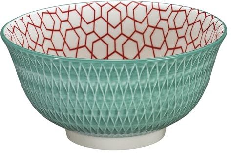 cilio Bowl AMICI romber turkos | porslinsskål | Bränd vid 1 300 °C | Ramenskål | diskmaskins-/mikrovågsugnssäker | glaserad botten | müsliskål | 7 cm/Ø 15,5 cm | 500 ml