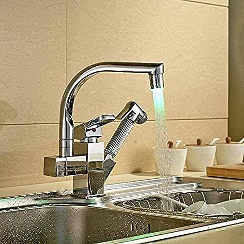 Faucet Sink Vanity Faucet Mixer Faucet Led Turning The Color Change Polished Chrome Which is Attached to The Platform