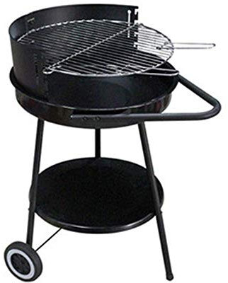 CTCOIJRN Parrilla de carbón portátil for Asar al Aire Libre y Barbacoa Redonda for Exteriores, Picnic, Patio, Camping, Parrilla de Acero for cocinar Carne y Pollo
