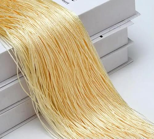 DFGLIK 100 cm x 200 cm Fadenvorhänge, Sichtschutzband, Trennwand, Rollo für Wohnzimmer, Tür, Wand, Fenster, Paneel, Quastenvorhang, cremefarben, 100 cm x 200 cm