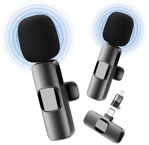 YRF Wireless Lavalier Microphone for iPhone - iPad, Android Phone, Mini Lapel Mic with Noise Reduction and Crystal Sound for Video Recording, Vlogging, TikTok, YouTube