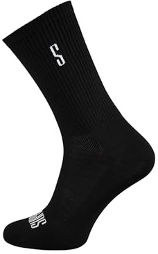 SUPPORT lineS - Calzini da ciclismo a costine, traspiranti, traspiranti, elastici, per escursionismo, camminata, arrampicata, bicicletta, equitazione, ciclisti, essenziali, Nero, 3-5