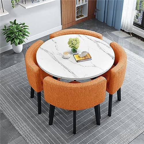 Mall Office Konferenztisch-Set mit 4 Stühlen, runder Empfangstisch für Meetings und Verhandlungen, einfacher Küchen-Esstisch für kleine Tagungsräume, 80 cm Größe