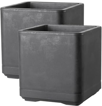 Kreher XL Pflanzkasten Cosmo mit Rollen und Wasserstandanzeige in verschiedenen Formaten und Farben. Der Eye-Catcher für Garten, Terrasse, Restaurants & Gewerbe! (Anthrazit, 2 x 38 L)