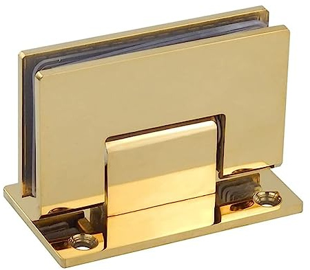 BCJMKDX Glasscharnier， Goldenes Edelstahl-Wand-Glasduschtürscharnier for Badezimmer-Duschraum-Glastür-Klemmscharnier Schranktürscharnier Glas-Scharnier