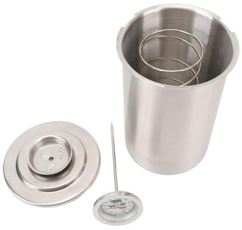 Cocina de Acero Inoxidable, Olla a Presión para Carne, Tocino, Cubo para Carne Al con Termómetro (Tipo 2)