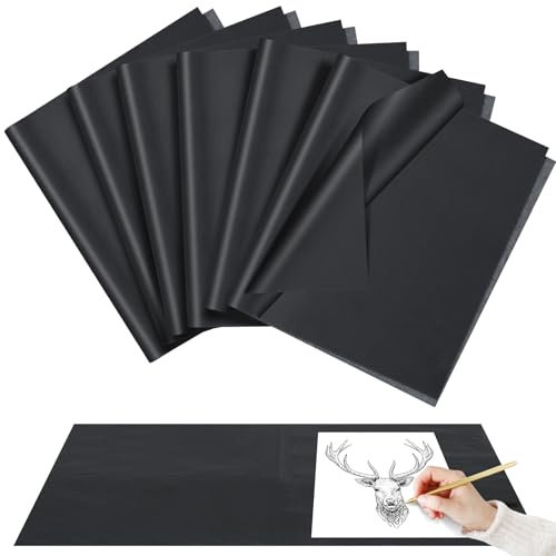 Epakh Graphit-Transferpapier, 45,7 x 61 cm, schwarzes gewachstes Kohlepapier für DIY-Holzarbeiten, Zeichnen, Nachzeichnen und Übertragen, 20 Blatt