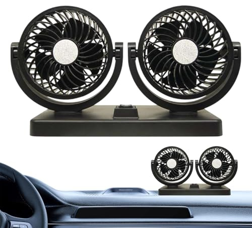 Ventole per auto che soffiano aria fredda, ventilatore USB per auto con 2 teste | interni, potente circolazione 'aria del veicolo per camion, berlina, furgoni, barche, golf cart