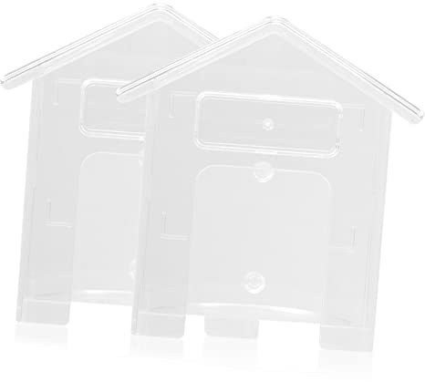 NUOBESTY Cubierta Para Timbre Inalámbrico Transparente De Plástico Pc Resistente Lluvia y Salpicaduras Para Puertas Exteriores, Paquete De 2, Protección Para Uso Al Aire Libre