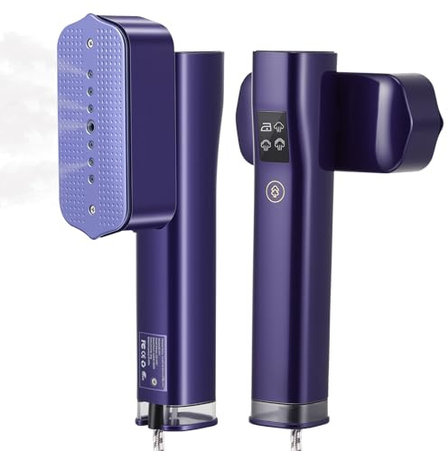 Travel Steamer for Clothes, 2 in 1 Clothes Steamer, Handheld Garment Steamer Clothing with LCD Display, 20s Fast Heat-up, 3 Steam Levels, 100ml Water Tank, Portable Travel Iron for Travel & Home