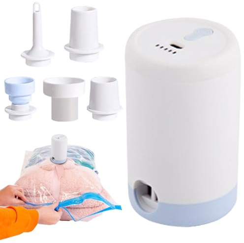 Yulokdwi Bomba de Aire Mini,Extractor para Bolsas De Vacío - Portátil Inalámbrica Inflar Desinflar para Balsas Bicicletas Fútbol Sacos Camping Viajes