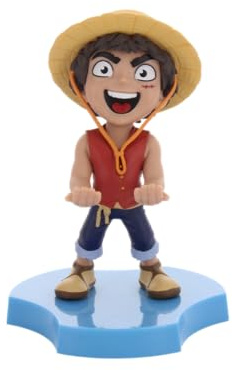 Cableguys Minis One Piece Luffy Phone Stand & Earbuds Holder - Novelty Phone Stand for Desk and Bedside, In Ear Headphone Holder for Smartphone & Small Devices, Desk Decor and Mobile Accessories