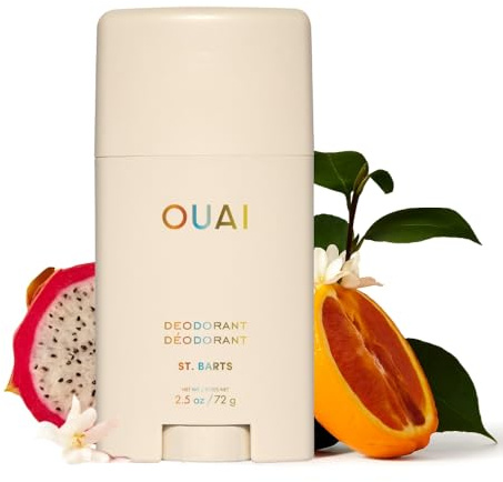 OUAI Aluminum Free Deodorant - Women's Deodorant with 24-Hour Odor Control & Invisible Application - Enriched with Notes of Dragon Fruit, Orange Blossom, & Tuberose - St. Barts (2.5 oz)