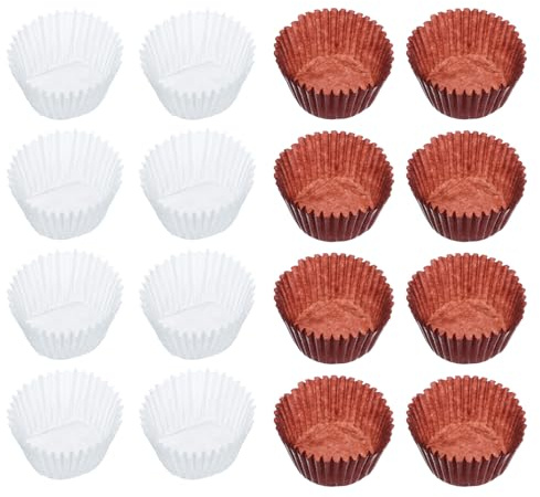 DOITOOL 1000 Cápsulas de Papel para Hornear Grandes Moldes para Muffins Resistentes Grasa Color Café y Blanco Aptos para Pasteles y Repostería Ideales para Fiestas y Uso Doméstico