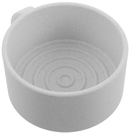 HONITANO Bol à Savon à Raser Large Ouverture avec Poignée pour Homme Tasse à Mousse Lisse pour Rasage Humide et Soin Barbe Accessoire Quotidien pour Barbiers et Usage Domestique Blanc