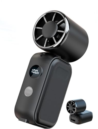 Wynvara Portable Handheld Fan, 3000mAh Rechargeable with 5 Speeds & Digital Display, 12 Hours Battery Life, USB Powered Foldable Mini Personal Hand Fan for Travel Holiday Essential.