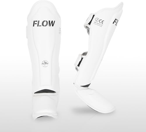 Flow Fightgear Classic Schienbeinschützer – Muay Thai & Kickboxen, Handgefertigt in Thailand, rutschfest, Gepolstert, Für MMA Damen & Herren