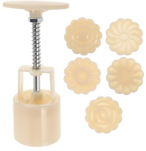 Healifty Molde de Presión Manual 3d para Pasteles de Luna 50g 6 Piezas Herramienta para Hornear Sellos para Repostería y Cocina Utensilios para Postres Tradicionales
