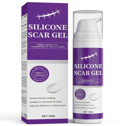 Silicone Scar Gel,Effective Scar Cream Reduces The Appearance of C-Section, Injury, Stretch Marks, Acne, Burns, Keloids, Scar Gel for Old and New Scars, 50ml