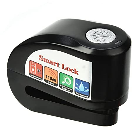 Candado de Disco con Alarma 110dB - Bloqueo de Disco con Inteligente APP + Sin Claves, Dispositivos Antirrobo para Motos Bicicletas(Lock)