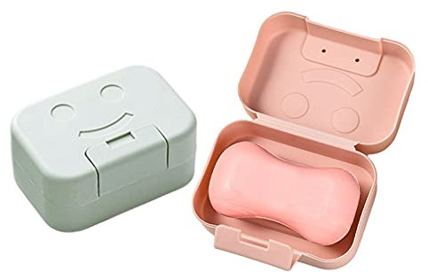 Boîte à Savon de Voyage, 2 Porte-Savons en Plastique étui à Savon Boite à Savon Portable avec Couvercle pour Salle de Bain Lavabo Voyage