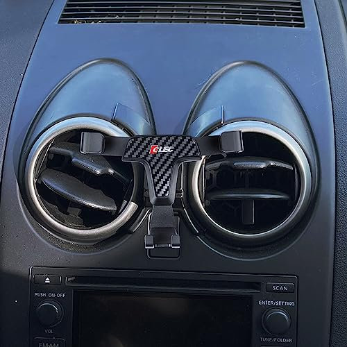 Autophoton Car Phone Holder for Qashqai J10 2006-2013 Air Vent Mount Clips Mobile Phone Holder Gravity Smartphone Cradle (Carbon Fiber Look)