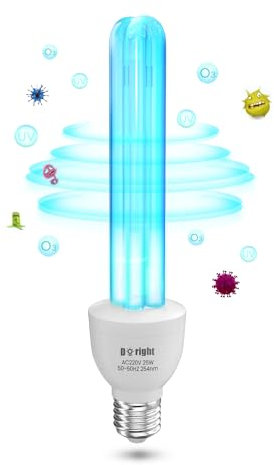 DoRight LED UV Lampe Desin fektion mit Ozon 25W E27 UVC 254nm Keim tötende Lampe Starke Sterili sation und Desin fektion AC220-240V Perfekt für Küche, Schlafzimmer, Wohnzimmer, Büro (1 Stück)