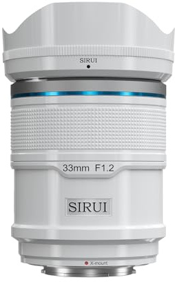 SIRUI Sniper 33mm F1.2 Autofokus Weitwinkelobjektiv für APS-C Kameras kompatibel mit Fujifilm X Serie X-Mount, weiß