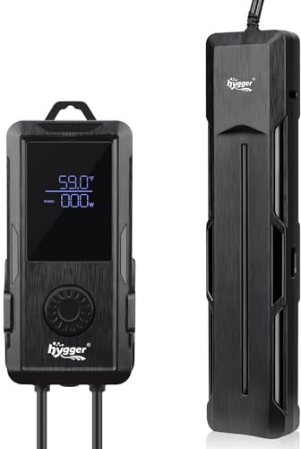 hygger Submersible Aquarium Heater 500W : Dual Quartz Glass Fish Tank Thermostat with Led Digital Display Controller-APS Auto Protection Heater for 220-510L Freshwater SaltWater Fish Tank