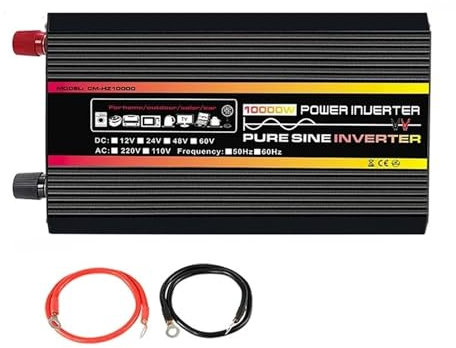 Onduleur Onduleur 12V/24V 220V Onde Sinusoïdale 10000W 12000W Convertisseur Tension Transformateur Batterie Externe Portable Pour Voiture Et Maison 50/60Hz Convertisseur(10000W,60HZ 24V 220V_UNIVERSAL