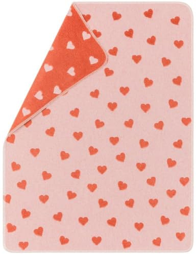 David Fussenegger Babydecke Plaid Carla 'Herzen' 70 x 90 cm Altrosa