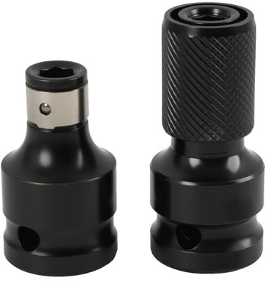 2 PCS Adaptateurs D'embouts Pour Clé à Chocs, Convertisseur Douille 1/2 à 1/4, Convertisseurs Douille Haute Résistance, Embouts pour Visseuse à Choc, Cliquet et Outils Électriques